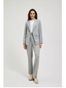 Moodo Siv enostranski suknjič z finimi črtami Moodo