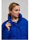 Moodo Kratka prešita jakna s kapuco temno modre barve Moodo