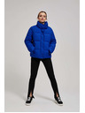 Moodo Kratka prešita jakna s kapuco temno modre barve Moodo