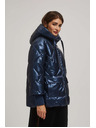 Moodo Metalična prešita jakna temno modre barve Moodo