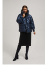 Moodo Metalična prešita jakna temno modre barve Moodo