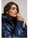 Moodo Metalična prešita jakna temno modre barve Moodo