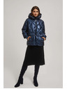 Moodo Metalična prešita jakna temno modre barve Moodo
