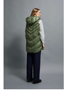 Moodo Prešit brezrokavnik s kapuco olivne barve Moodo