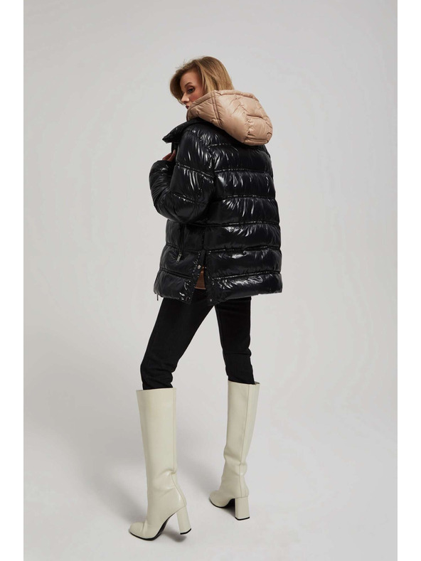 Moodo Kratka prešita črna jakna skapuco Moodo