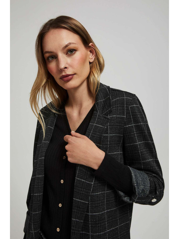 Moodo Suknjič s karo vzorcem in zavihani rokavi Moodo