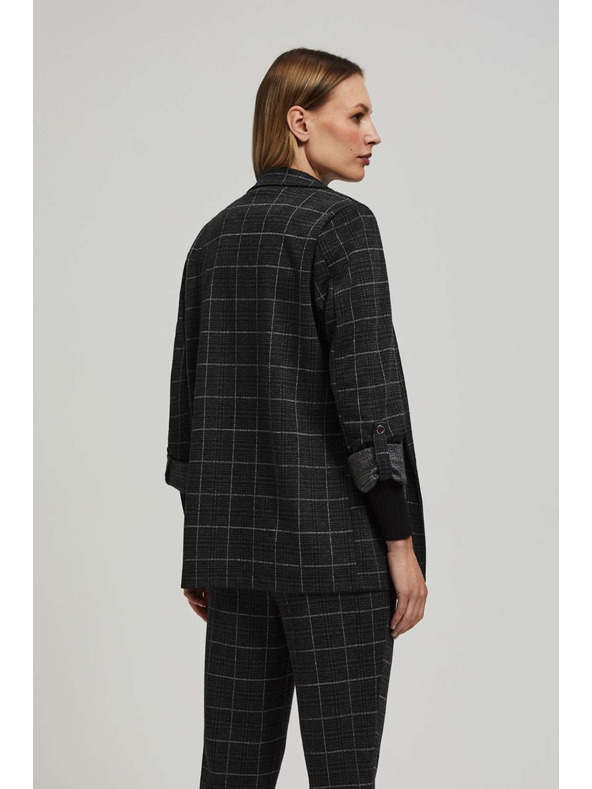 Moodo Suknjič s karo vzorcem in zavihani rokavi Moodo