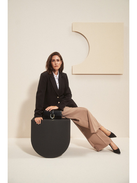 Moodo Enostranski blazer črn Moodo