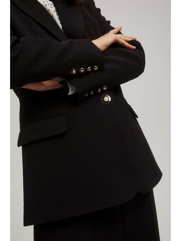 Moodo Enostranski blazer črn Moodo