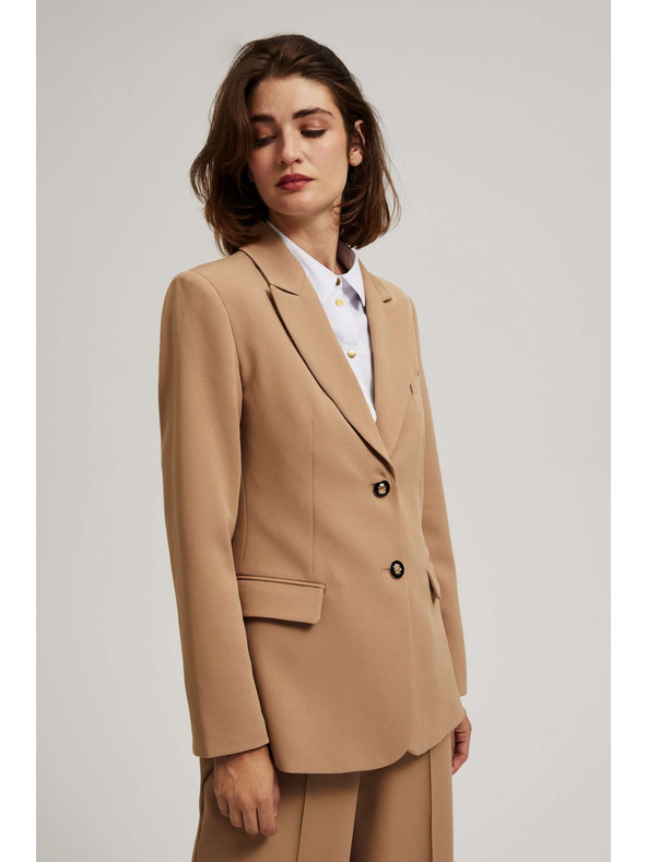 Moodo Enostranski blazer temno bež barve Moodo