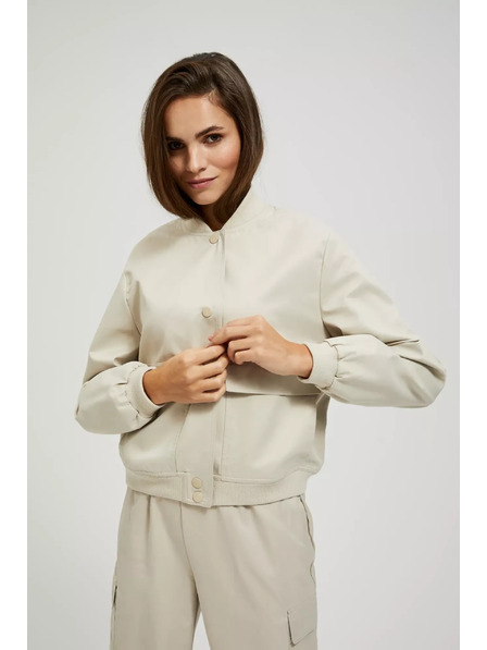 Moodo Bež bombažna jakna z žepi Moodo