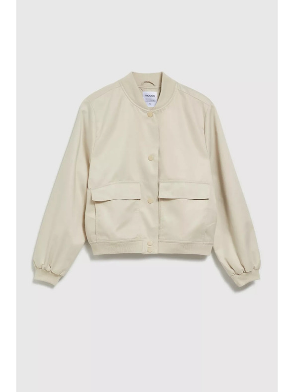 Moodo Bež bombažna jakna z žepi Moodo