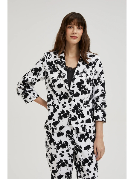 Moodo Suknjič s 3/4 rokavi črno-bel Moodo