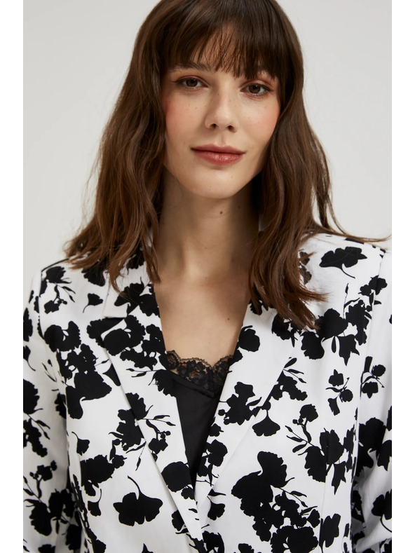 Moodo Suknjič s 3/4 rokavi črno-bel Moodo