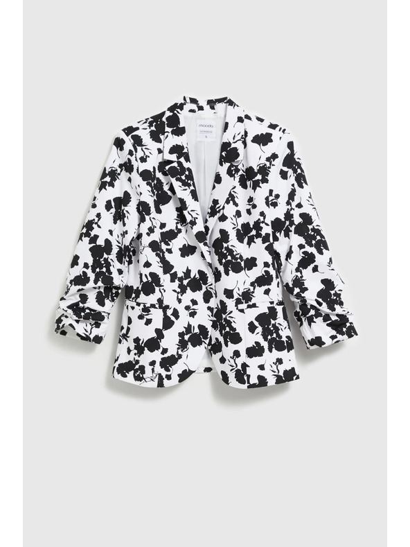 Moodo Suknjič s 3/4 rokavi črno-bel Moodo
