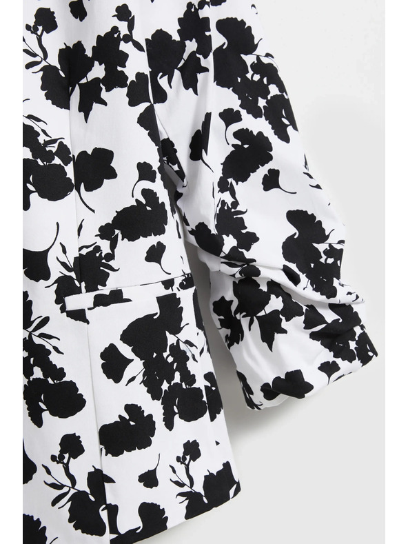 Moodo Suknjič s 3/4 rokavi črno-bel Moodo