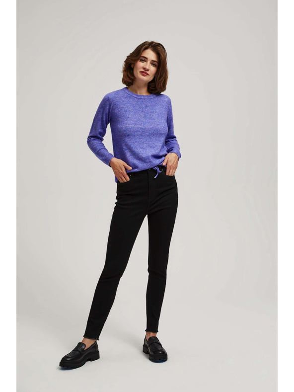 Moodo Črne ozke kavbojke s srednjim pasom Moodo