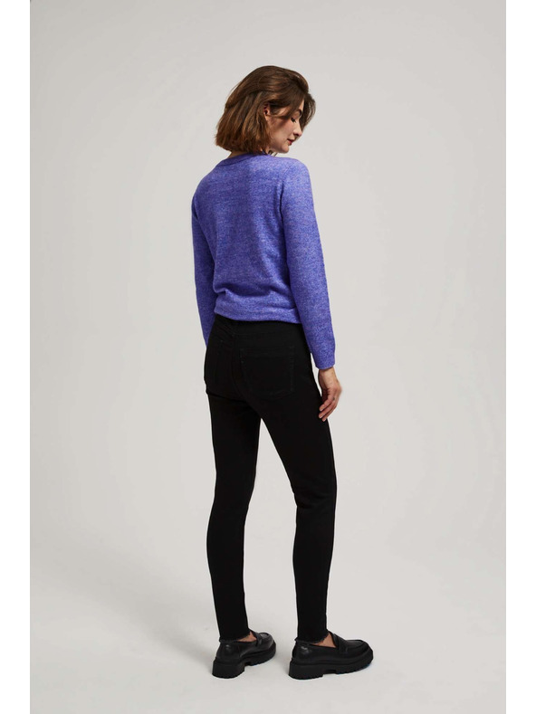 Moodo Črne ozke kavbojke s srednjim pasom Moodo