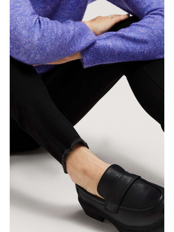 Moodo Črne ozke kavbojke s srednjim pasom Moodo