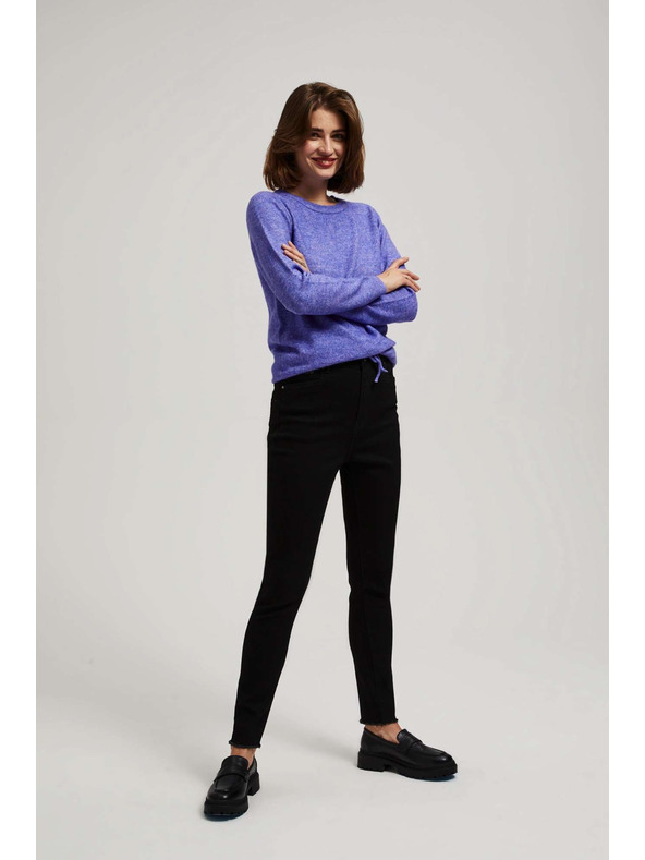 Moodo Črne ozke kavbojke s srednjim pasom Moodo