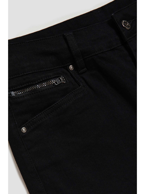 Moodo Črne ozke kavbojke s srednjim pasom Moodo