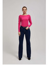Moodo Temno modre wide leg kavbojke s srednjim pasom Moodo