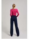 Moodo Temno modre wide leg kavbojke s srednjim pasom Moodo
