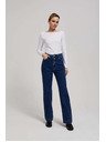 Moodo Temno modre wide leg kavbojke z dvojnimi gumbi Moodo