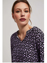 Moodo Vzorčasta sivkasta bluza z V-izrezom Moodo