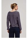 Moodo Vzorčasta sivkasta bluza z V-izrezom Moodo