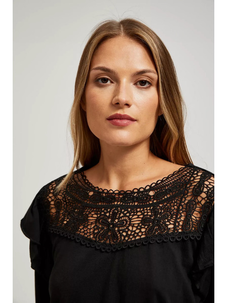 Moodo Črna majica z čipko Moodo