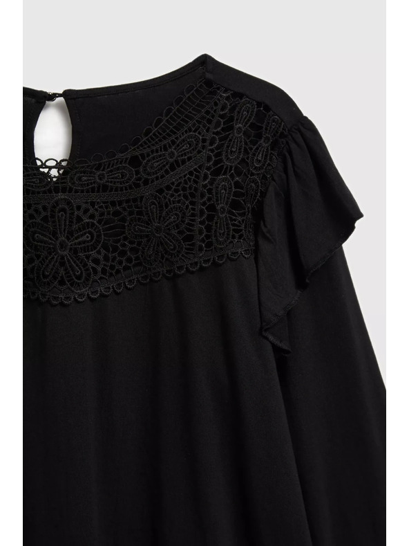 Moodo Črna majica z čipko Moodo