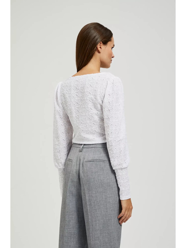 Moodo Azurna bluza z V-izrezom Moodo