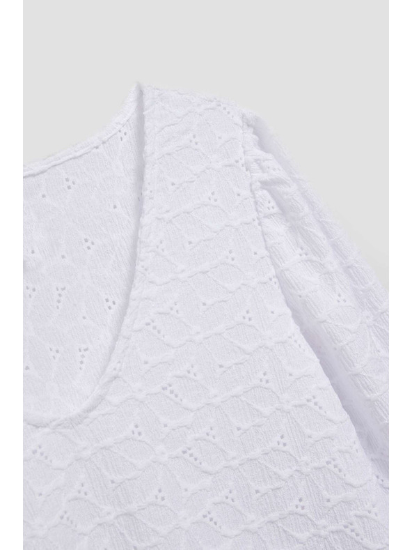 Moodo Azurna bluza z V-izrezom Moodo