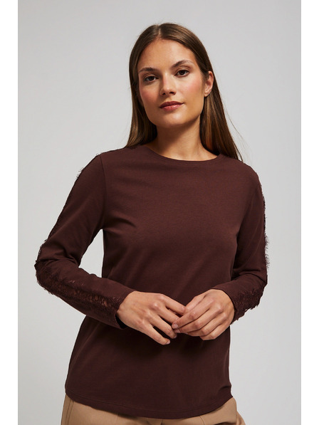 Moodo Majica z čipko na rokavi Moodo