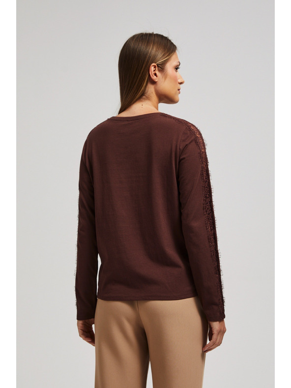 Moodo Majica z čipko na rokavi Moodo