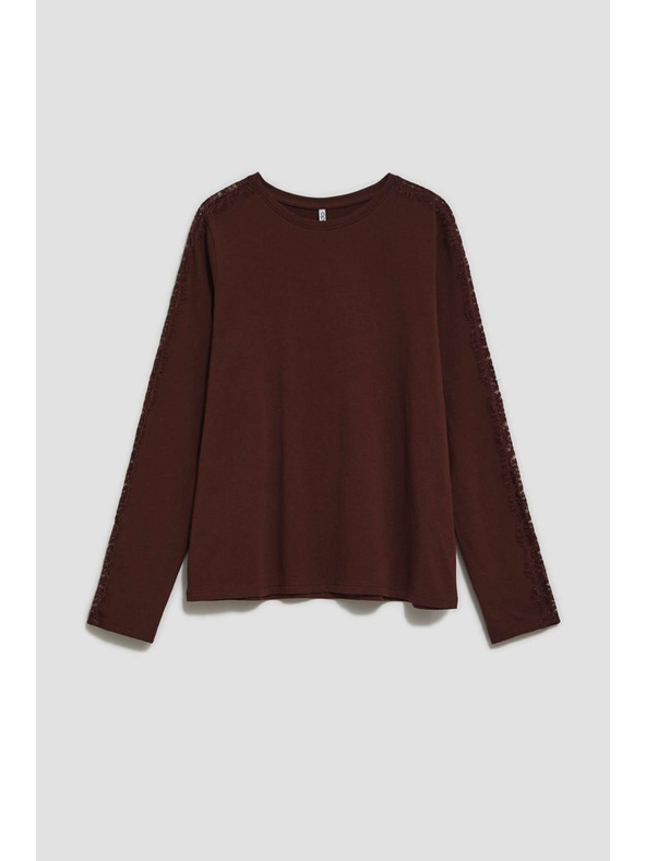 Moodo Majica z čipko na rokavi Moodo