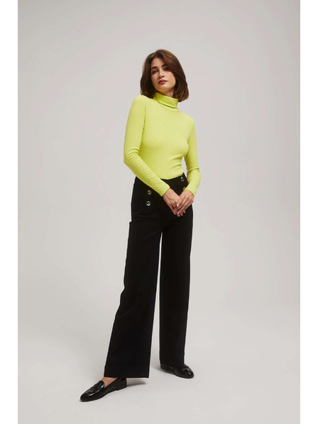 Moodo Rebrasta limeta bluza z visokim ovratnikom Moodo