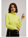 Moodo Rebrasta limeta bluza z visokim ovratnikom Moodo