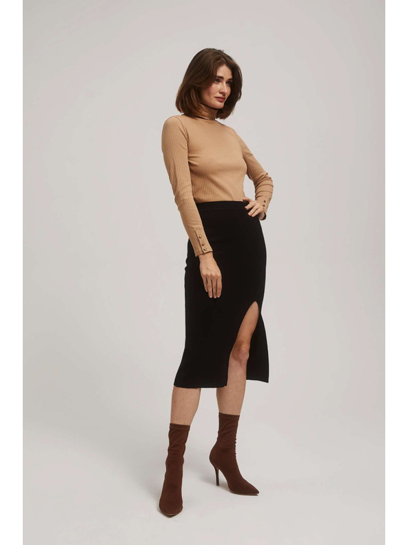 Moodo Rebrasta bluza z visokim ovratnikom Moodo