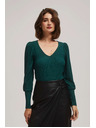 Moodo Smaragdna bluza z V-izrezom Moodo