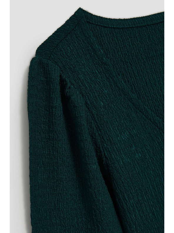 Moodo Smaragdna bluza z V-izrezom Moodo