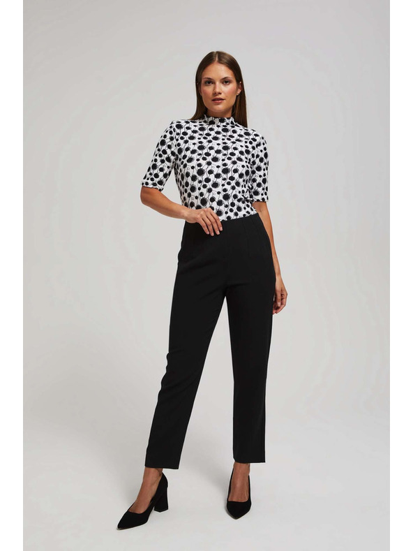 Moodo Črne hlače z ravnimi hlačnicami Moodo