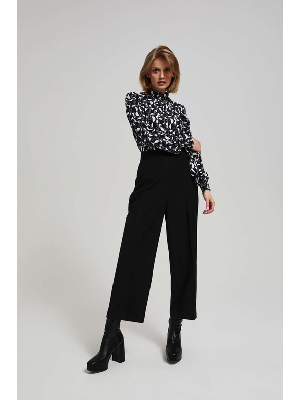 Moodo Gladke hlače z širokimi hlačnicami Moodo