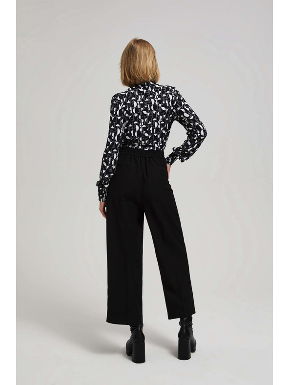 Moodo Gladke hlače z širokimi hlačnicami Moodo