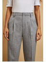 Moodo Formalne sive hlače z zavihljivimi hlačnicami Moodo