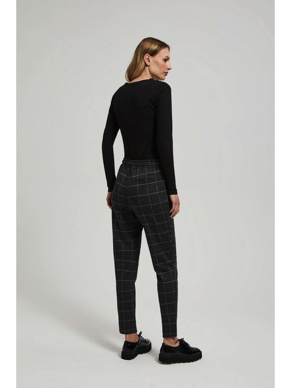 Moodo Črne kariraste hlače Moodo