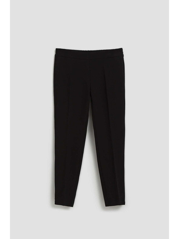 Moodo Črne hlače s strukturo in 7/8 hlačnicami Moodo