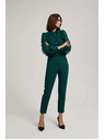 Moodo Smaragdne hlače s strukturo in 7/8 hlačnicami Moodo