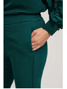 Moodo Smaragdne hlače s strukturo in 7/8 hlačnicami Moodo
